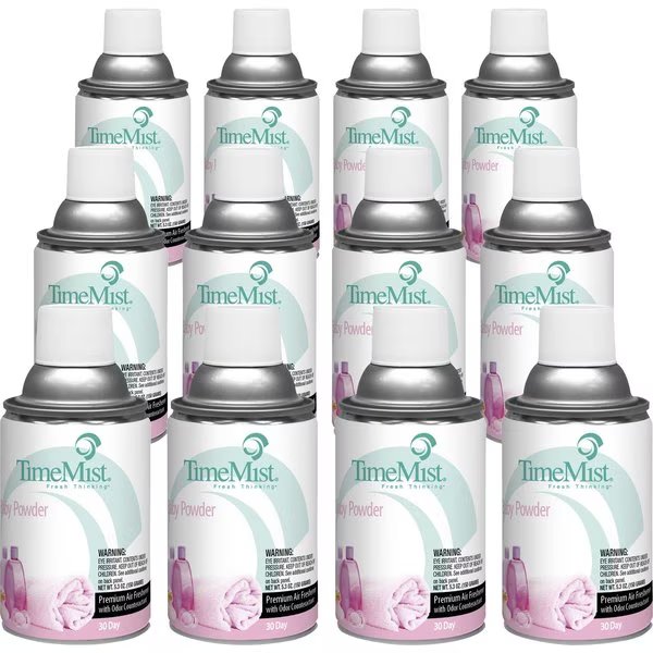 Fragrance Refill, f/Metered Dispenser, 5.3oz, , Baby Powder, PK 12, Timemist, Mfr#: TMS1042686CT