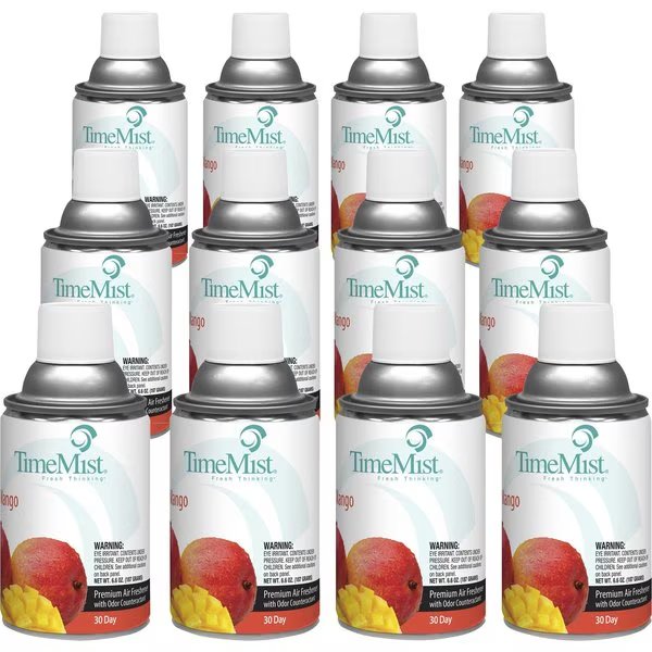 Fragrance Refill, f/Metered Dispenser, 6.6oz Mango, PK 12, Timemist, Mfr#: TMS1042810CT