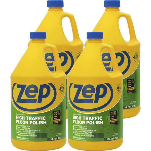 Floor Finish, Commercial High Traffic, 1Gallon, , CLGN, PK 4, Zep, Mfr#: ZPEZUHTFF128CT