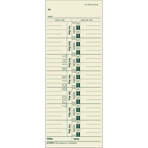 Form, Time, Card, Wk, 3.5X9 Pk, Tops, Mfr#: TOP1256