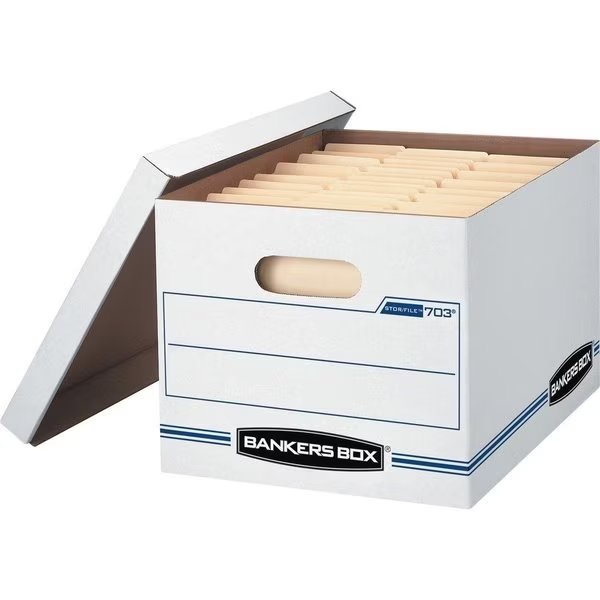 Stor/File Boxes, w/Lid, Ltr/Lgl, 12"x15"x10", 4/CT, White PK, Bankers Box, Mfr#: FEL0070308