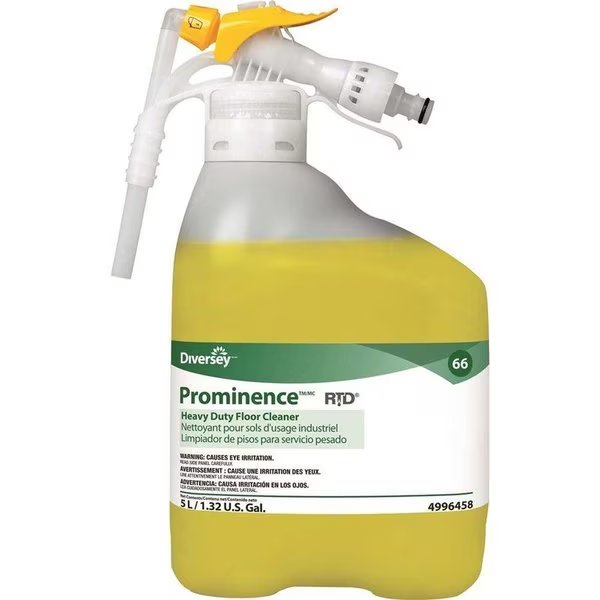 Floor Cleaner, Hvy-Dty, Pro, No-Rinse, Citrus, 5L, Yellow, Diversey, Mfr#: DVO94996458