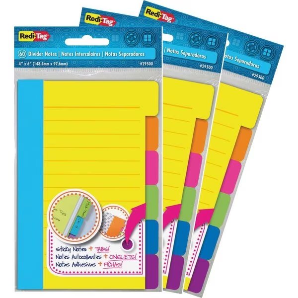 Notepad, Sticky, Tabbed, 3Pk, Redi-Tag, Mfr#: RTG10245