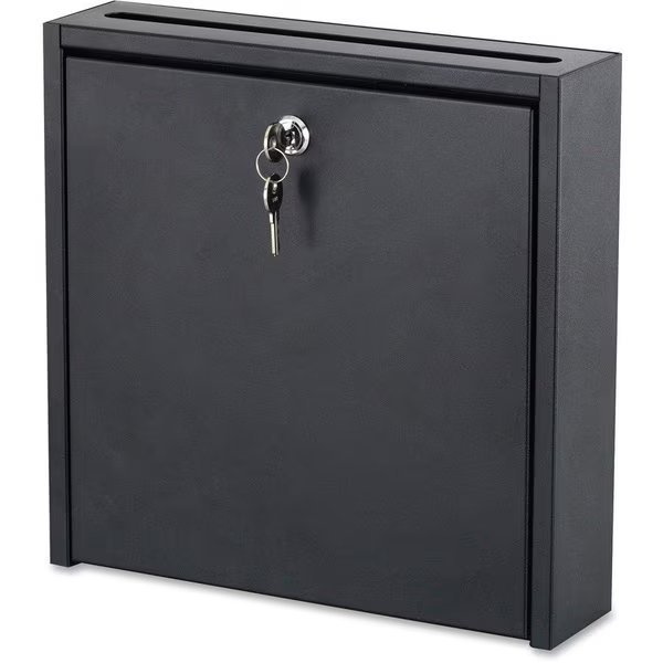 Mailbox w/Lock, Wall-mounted, f/Interoffice, 12"x3"x12", BK, Safco, Mfr#: SAF4258BL