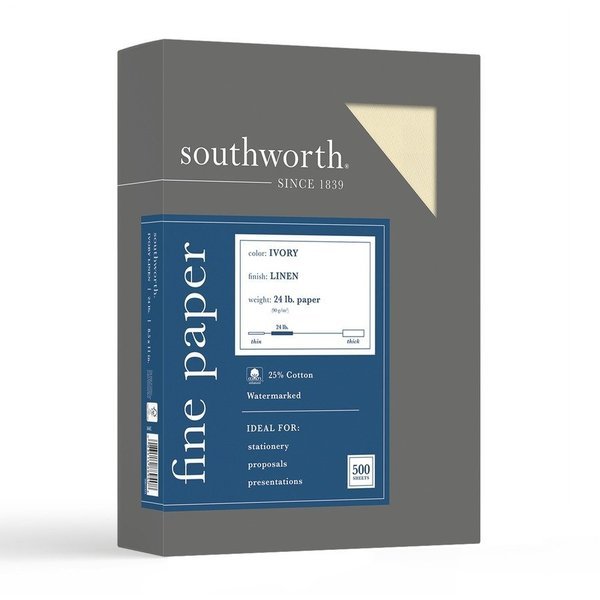 Paper, Linen, 25%Ctn, 24#, Ivry Pk, Southworth, Mfr#: SOU564C