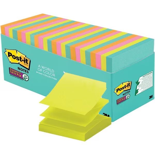 Super Sticky Pop-Up Miami Pk, Post-It, Mfr#: MMMR33018SSMIAC