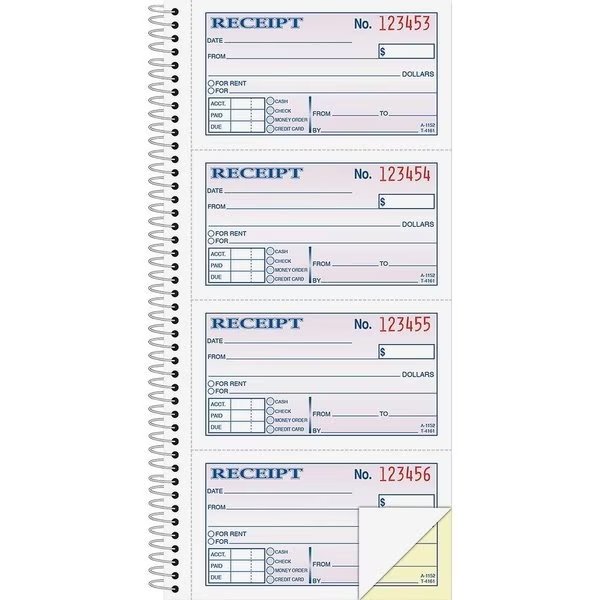 Book, Receipt, 2Pt, Spiralbnd, Adams, Mfr#: ABFSC1152