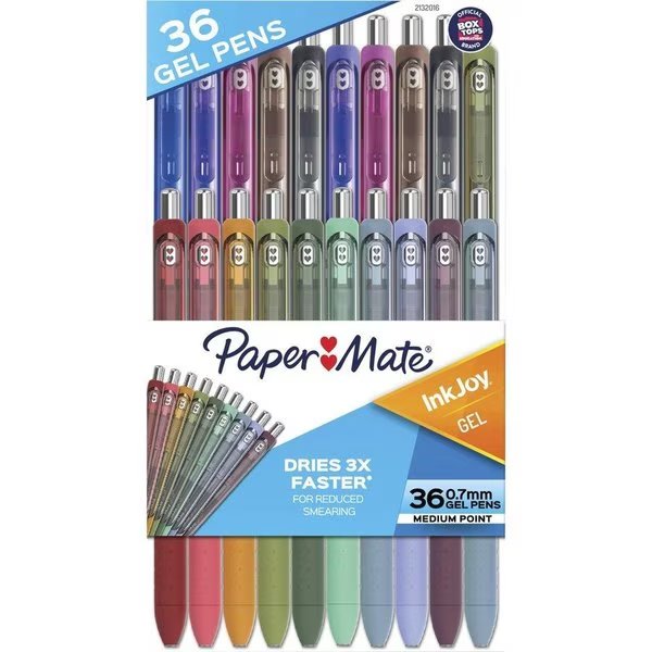 Pen, Gel, InkJoy, Stick, 0.7mm, 36/PK, AST PK, Paper Mate, Mfr#: PAP2132016