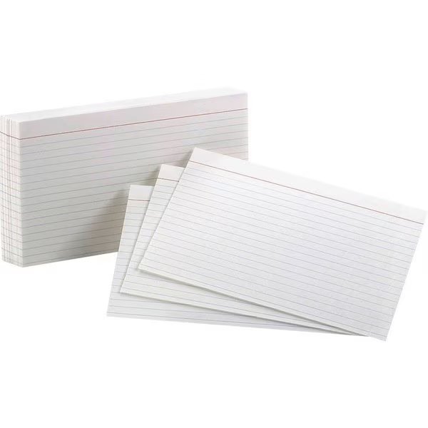 Card, Index, Ruled, 5X8, 8Pt, We Pk, Oxford, Mfr#: OXF51