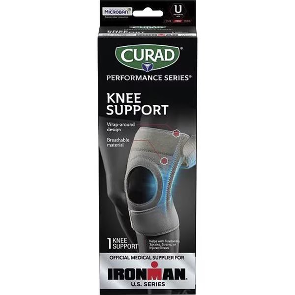 Knee Supports, Antibacterial, Universal Size, 4PK, Gray, Curad, Mfr#: MIICURIM23333
