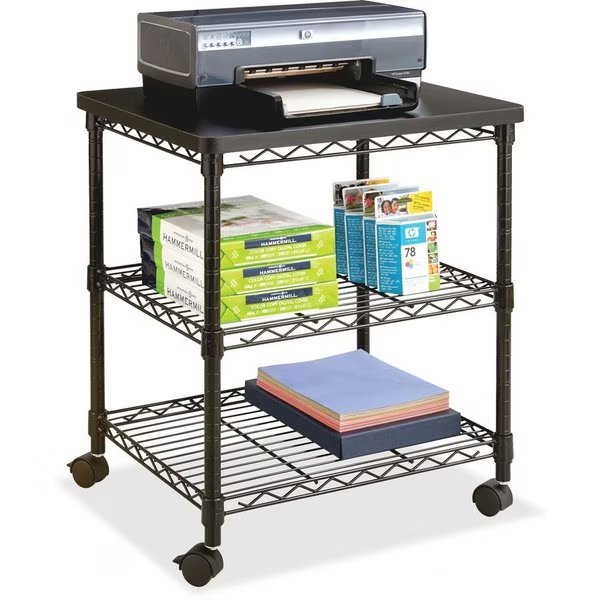 Deskside Wire Machine Stand, 24"x20"x27", Black, Safco, Mfr#: SAF5207BL
