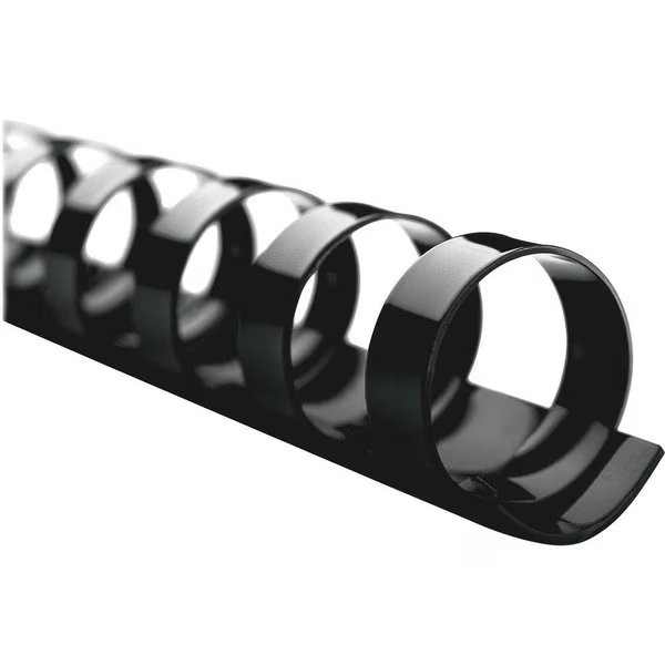 Plastic Binding, 1/4"Diameter, 25-Sht Cap, 100/BX, Black PK, Gbc, Mfr#: GBC4000020