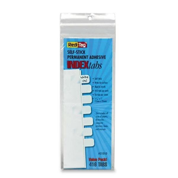 Tab, Index, Write-On, 416Ct Pk, Redi-Tag, Mfr#: RTG31010