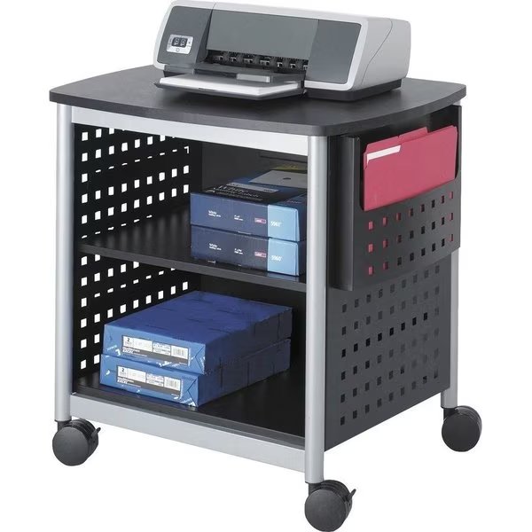 Printer Stand, Desk Side, 26-1/2"x20-1/2"x26-1/2", Black, Safco, Mfr#: SAF1856BL