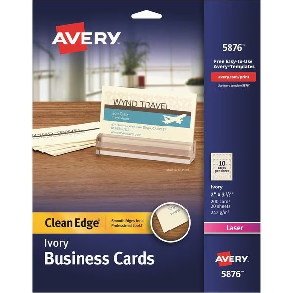 Card, Businss, Lsr, Ivry, 200Ct 200PK, Avery, Mfr#: AVE5876