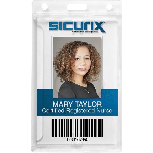 Rigid PC Badge Holder, Vertical, 25/PK, Clear PK, Sicurix, Mfr#: BAU68140
