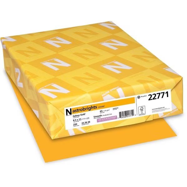 Paper, Astrobrt, 65#, Glxy Gld Pk, Astrobrights, Mfr#: WAU22771