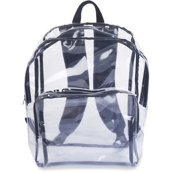Backpack, 14-3/10"Wx17-1/2"Lx1"H, Clear/Black, Tatco, Mfr#: TCO63225