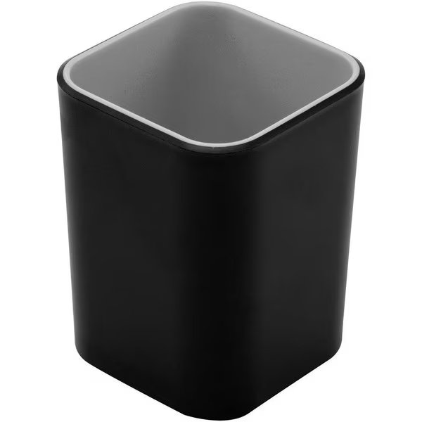 Pencil Cup, Fusion, 2-3/4"x2-3/4"x4", Black/Gray, Advantus, Mfr#: AVT37680