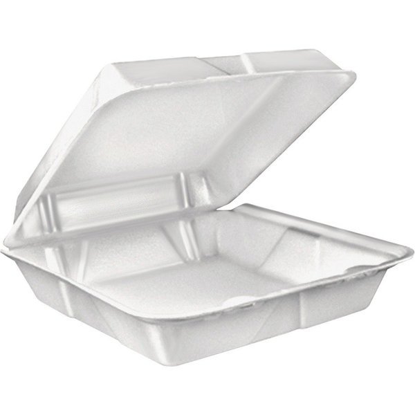1-Compart Tray, Large, 9"x9", 200PK, White, Dart Container, Mfr#: DCC90HT1R