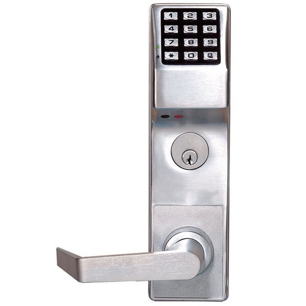 Pushbutton Mortise Lock with Deadbolt, 300 Users, 40,000 Event Audit Trail, Weatherproof, Straight L, Alarm Lock, Mfr#: DL3500DBL US26D