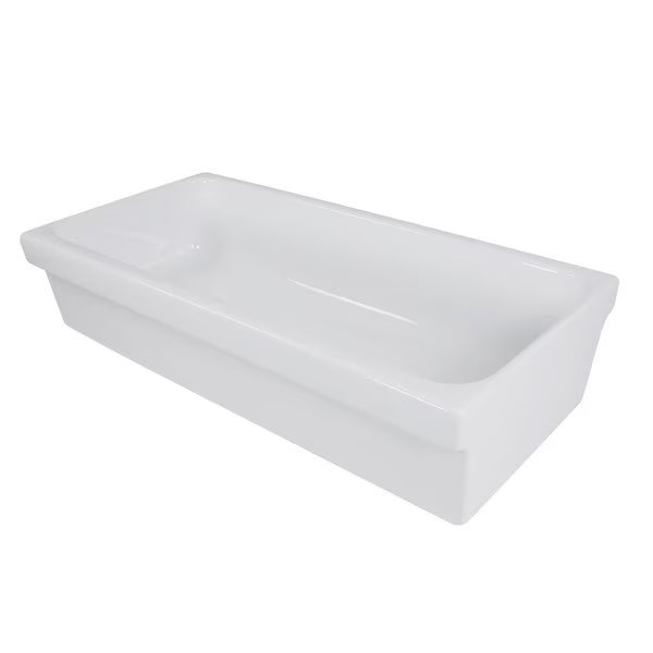 35.5 Inch Rectangular Italian Fireclay Vessel Sink, Nantucket Sinks, Mfr#: Canal35-90