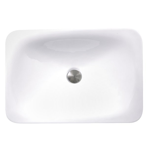21 Inch Rectangular Drop-In Ceramic Vanity Sink, Nantucket Sinks, Mfr#: DI-2114-R