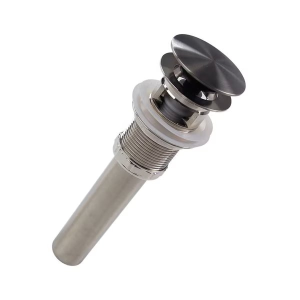 Brushed Nickel Finish Umbrella Drain With Overflow, Nantucket Sinks, Mfr#: NS-UDBN-OF