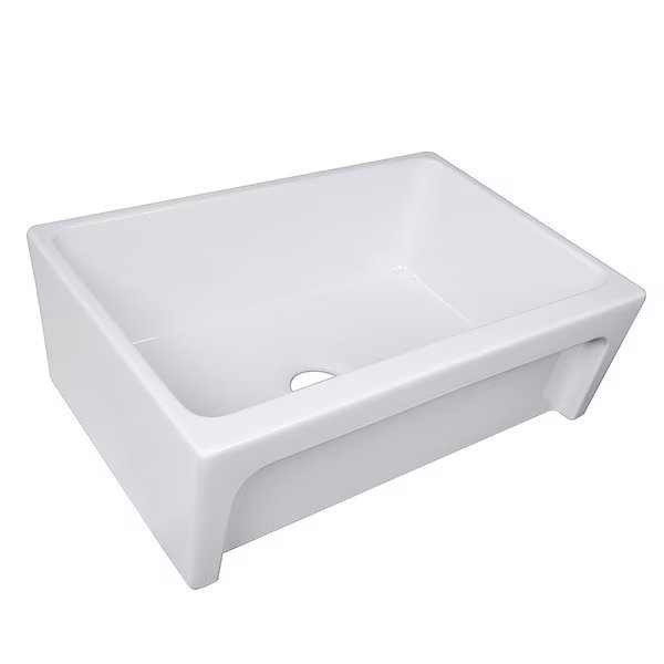 30 Inch Reversible Italian Fireclay Sink Waquoit, Nantucket Sinks, Mfr#: WH3018FCL