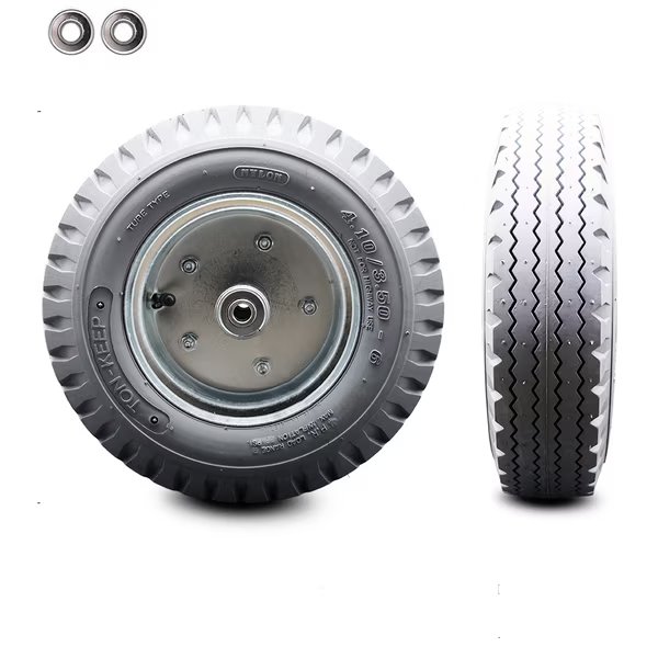 SCC- 12" x 3.5" Gray Pneumatic Wheel Only with 4" Centered Hub and Ball Bearings, Service Caster, Mfr#: SCC-FPB350-6C-GRAY-BRGKIT