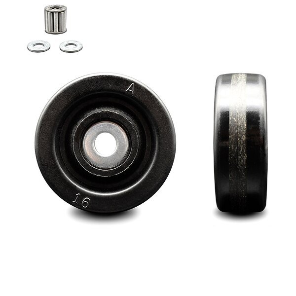SCC - 3.5" Phenolic Wheel Only w/Roller Bearing - 1/2" Bore - 500 lbs Capacity, Service Caster, Mfr#: SCC-PHR3514