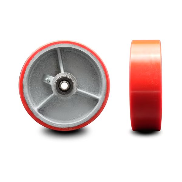 SCC-6" Red Poly on Cast Iron Wheel Only w/Roller Bearing-1/2" Bore-1200 lb Cpty, Service Caster, Mfr#: SCC-PUR620-RS