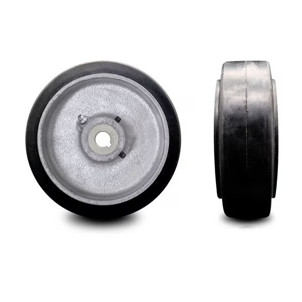 8" x 2" Rubber Tread on Cast Iron Keyed Drive Wheel - 20mm Bore -, Service Caster, Mfr#: SCC-RSS820-20MM-KW-2SS