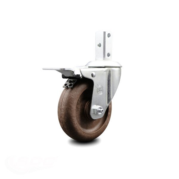 4 Inch High Temp Glass Filled Nylon 7/8 Inch Stem Caster with Total Lock Brake, Service Caster, Mfr#: SCC-SQTTL20S414-GFNSHT-78