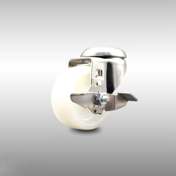3 Inch 316SS Nylon Wheel Swivel Bolt Hole Caster with Brake, Service Caster, Mfr#: SCC-SS316BH20S314-NYS-TLB