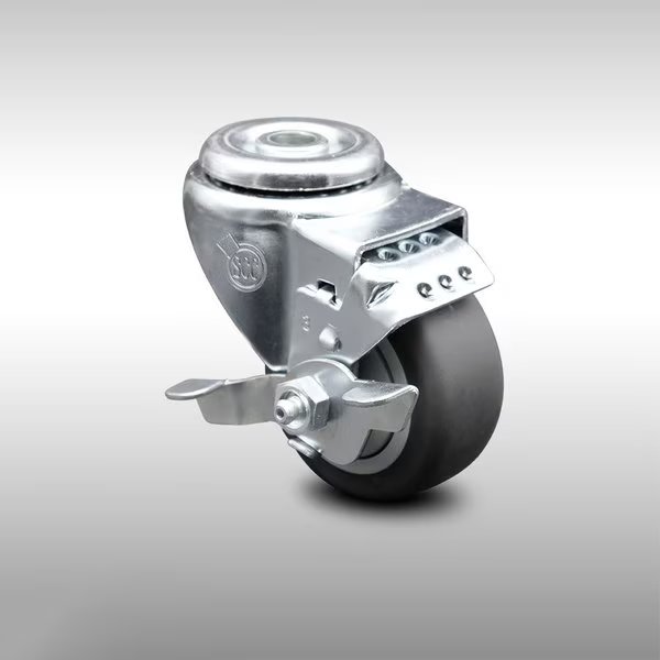 3 Inch SS Thermoplastic Rubber Wheel Swivel Bolt Hole Caster with Brake SCC, Service Caster, Mfr#: SCC-SSBH20S314-TPRB-TLB