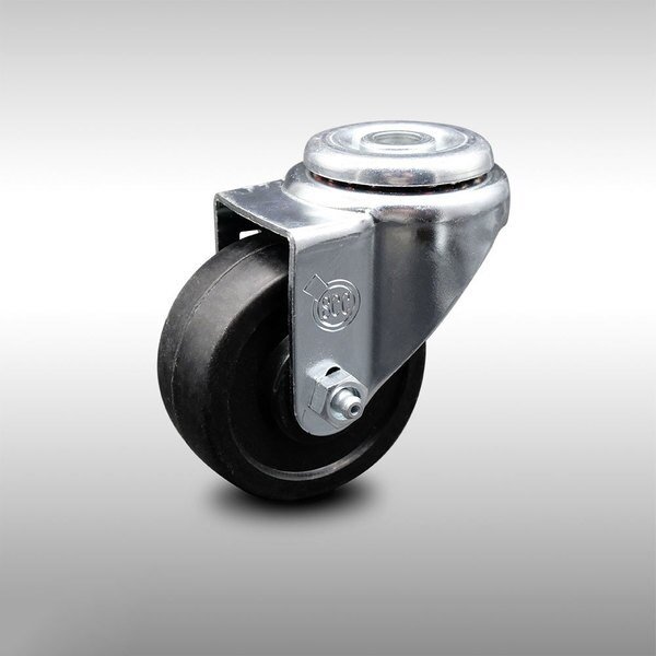 3.5 Inch SS Soft Rubber Wheel Swivel Bolt Hole Caster, Service Caster, Mfr#: SCC-SSBH20S3514-SRS