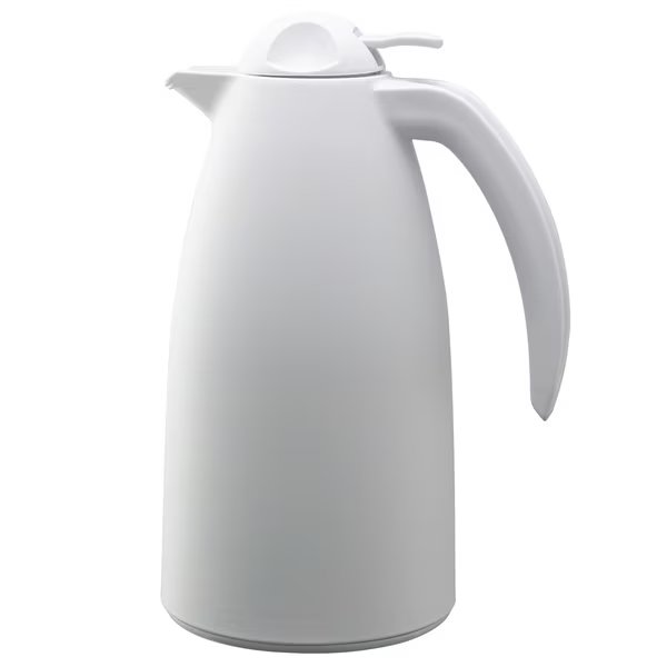 Alpha Carafe, 1 L, Glass Vacuum Insulated, White, Service Ideas, Mfr#: ALPH10WH