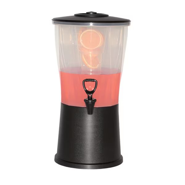 Beverage Dispenser, Round, Plastic, 3 Gallon, Black, Service Ideas, Mfr#: CBDRP3BL