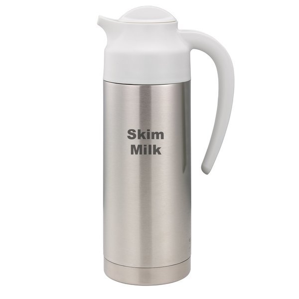 SteelVac Creamer, Etched Skim Milk, Vacuum Insulated Carafe, Stainless Vacuum, 1 Liter, Service Ideas, Mfr#: S2SN100SMETWHT