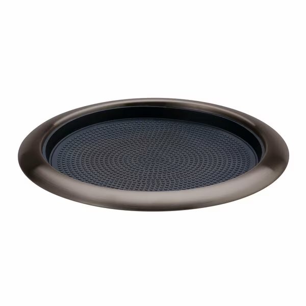 Tray with Removable Insert, 9 Round, Stainless Steel, Dark Tungsten, Service Ideas, Mfr#: TR119RIDT
