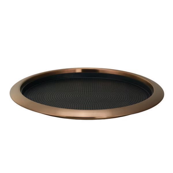 Tray with Removable Insert, 12 Round, Stainless Steel, Rose Gold, Service Ideas, Mfr#: TR1412RIRG