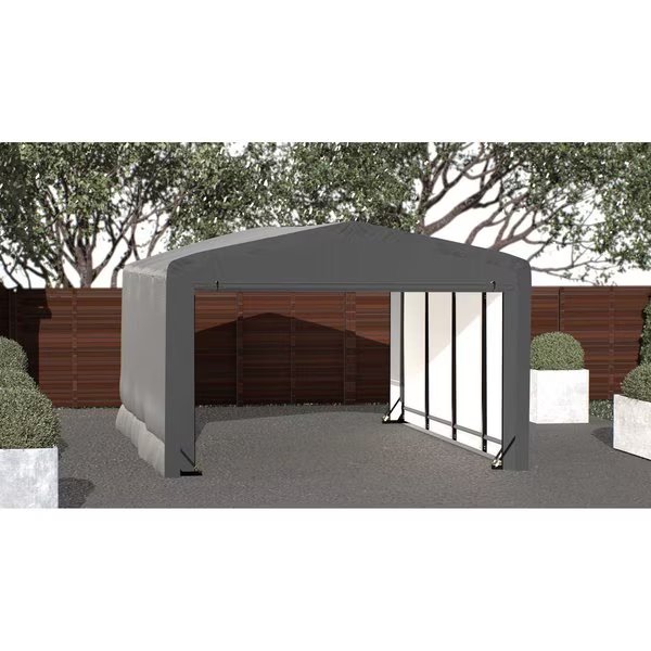 ShelterTube Wind and Snow-Load Rated Garage, 12x18x8 Gray, Shelterlogic, Mfr#: SQAACC0103C01201808