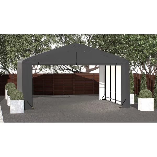 ShelterTube Wind and Snow-Load Rated Garage, 20x18x12 Gray, Shelterlogic, Mfr#: SQAADD0103C02001812
