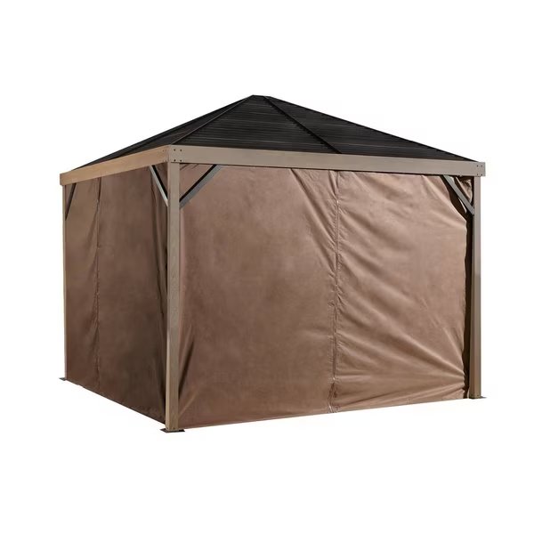 Sanibel Brown Polyester Curtains 10 ft. x 10 ft., Sojag, Mfr#: 135-9168891
