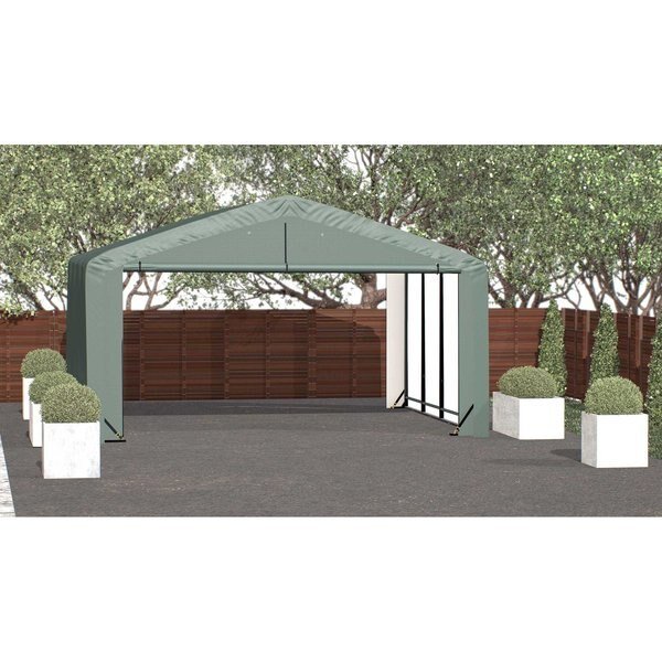 ShelterTube Wind and Snow-Load Rated Garage, 20x18x10 Green, Shelterlogic, Mfr#: SQAADD0104C02001810