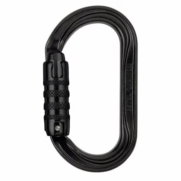 Aluminum "OK" Auto Locking Oval Shaped Black Carabiner, Petzl, Mfr#: 32190
