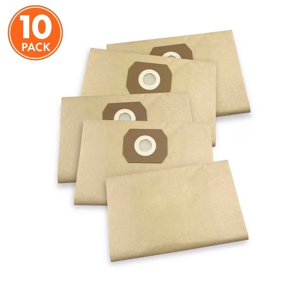 Universal Replacement Paper Filter Bag for SWD5000 Wet / Dry Vacuum and Others | 10 Pack, Sun Joe, Mfr#: SWD-5GB-10PK