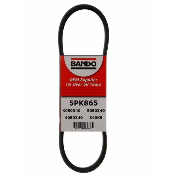 Rib Ace Precision Engineered V-Ribbed Belt - Compressor, 5PK865, Bando, Mfr#: 5PK865