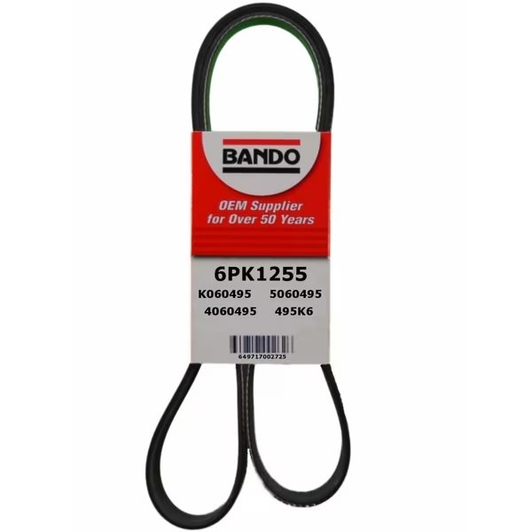 Serpentine Belt, 6PK1255, Bando, Mfr#: 6PK1255